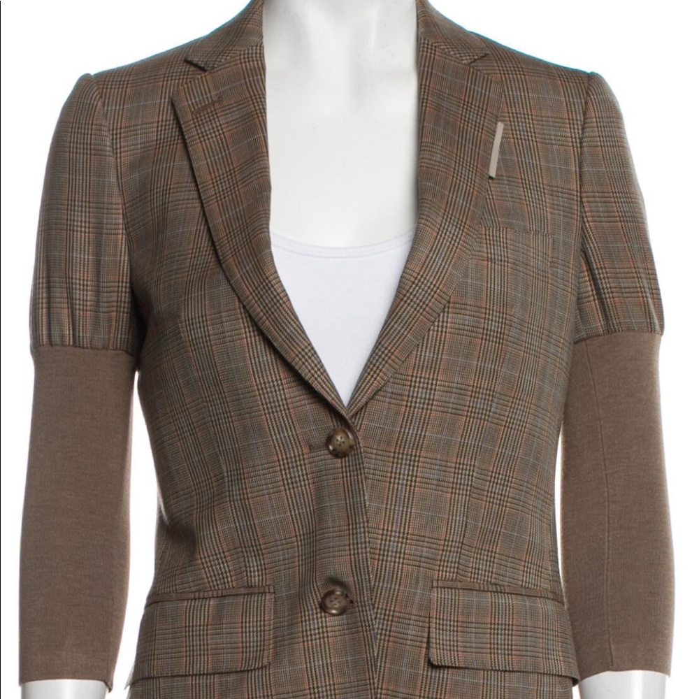 Burberry London Virgin wool plaid blazer with tags